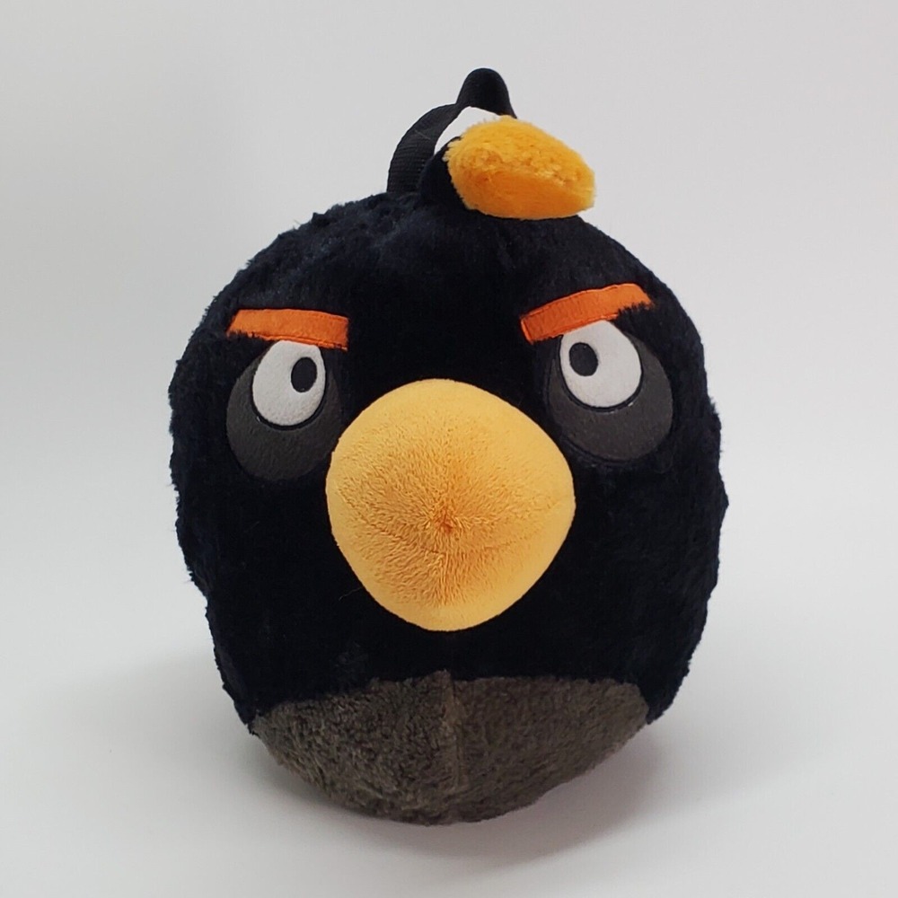 Angry Birds Black Bomb Bird Plush Backpack 10 inch Rovio Game Character Bag